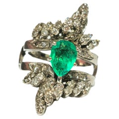 Anillo de Cóctel de Diamantes Esmeralda Colombiana de 5.50 Quilates