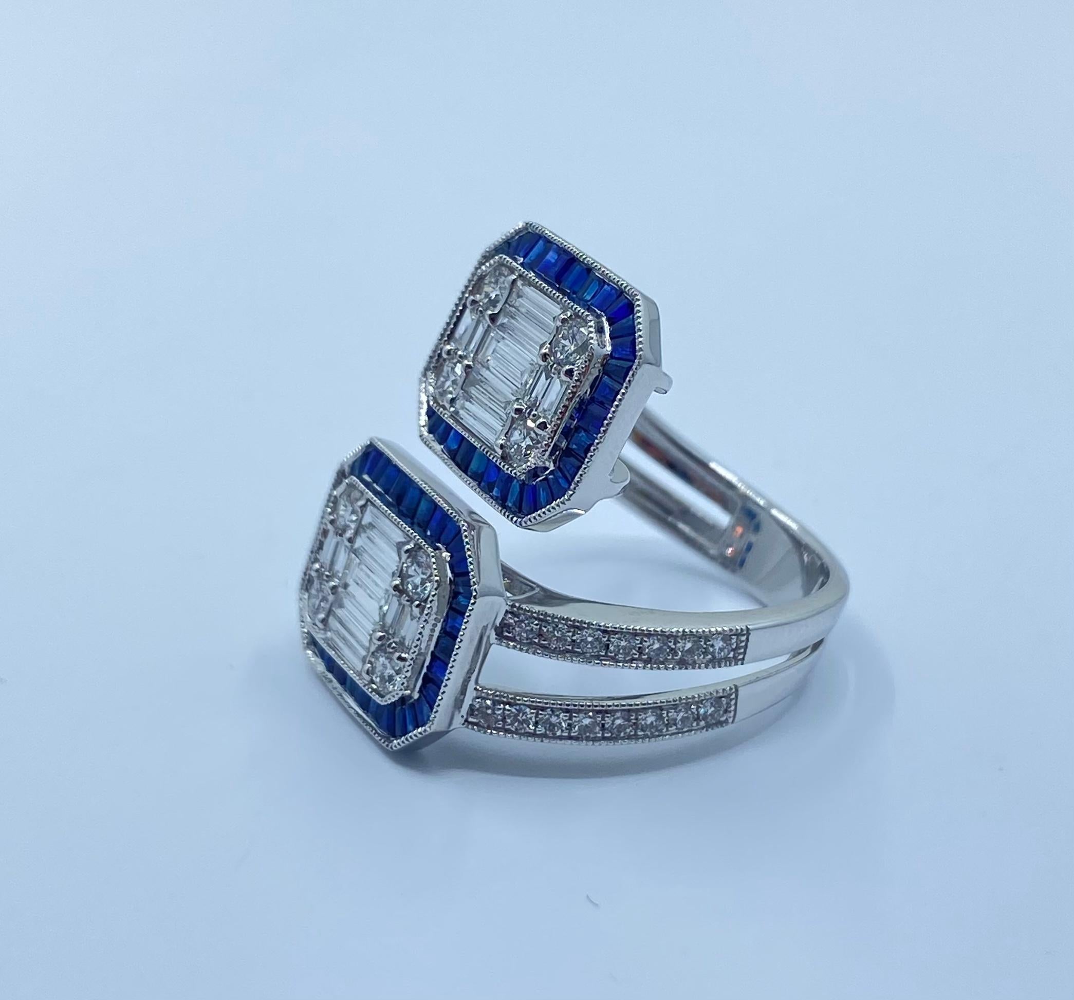 5.50 Carat Diamond and Sapphire Modern 