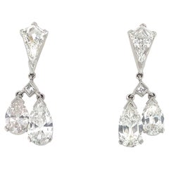 Vintage 5.50 Carat Diamond Drop Earrings