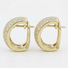 5.50 Carat Diamond Hoop Earrings in 18k Yellow Gold