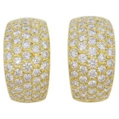 5.50 Carat Diamond Hoop Earrings in 18k Yellow Gold