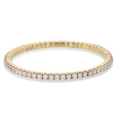 Bracelet tennis extensible en or rose 18 carats avec diamants de 5,50 carats