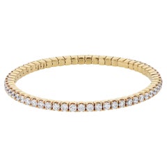 Bracelet tennis extensible en or rose 18 carats avec diamants de 5,50 carats
