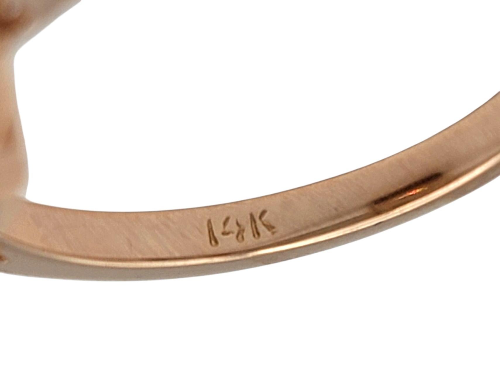 5,50 Karat Morganit-Ring mit Smaragdschliff und Diamant-Akzenten aus 14 Karat Roségold im Angebot 2