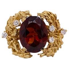 5.50 Carat Honey Citrine Diamond 18 Karat Yellow Gold Vintage Cocktail Ring 5.50 Carat Honey Citrine Diamond 18 Karat Yellow Gold Vintage Cocktail Ring