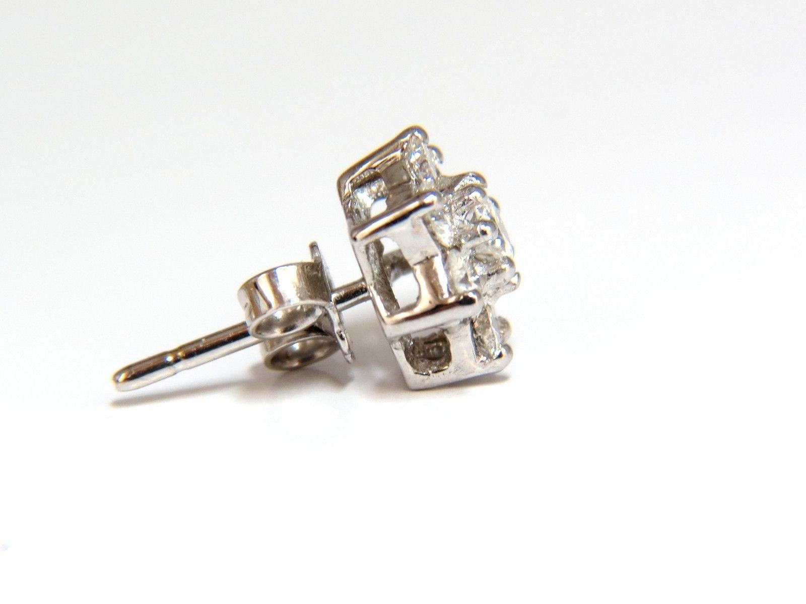 5.50 Carat Natural Diamonds Floating Cluster Earrings Necklace Suite 18 Karat For Sale 6