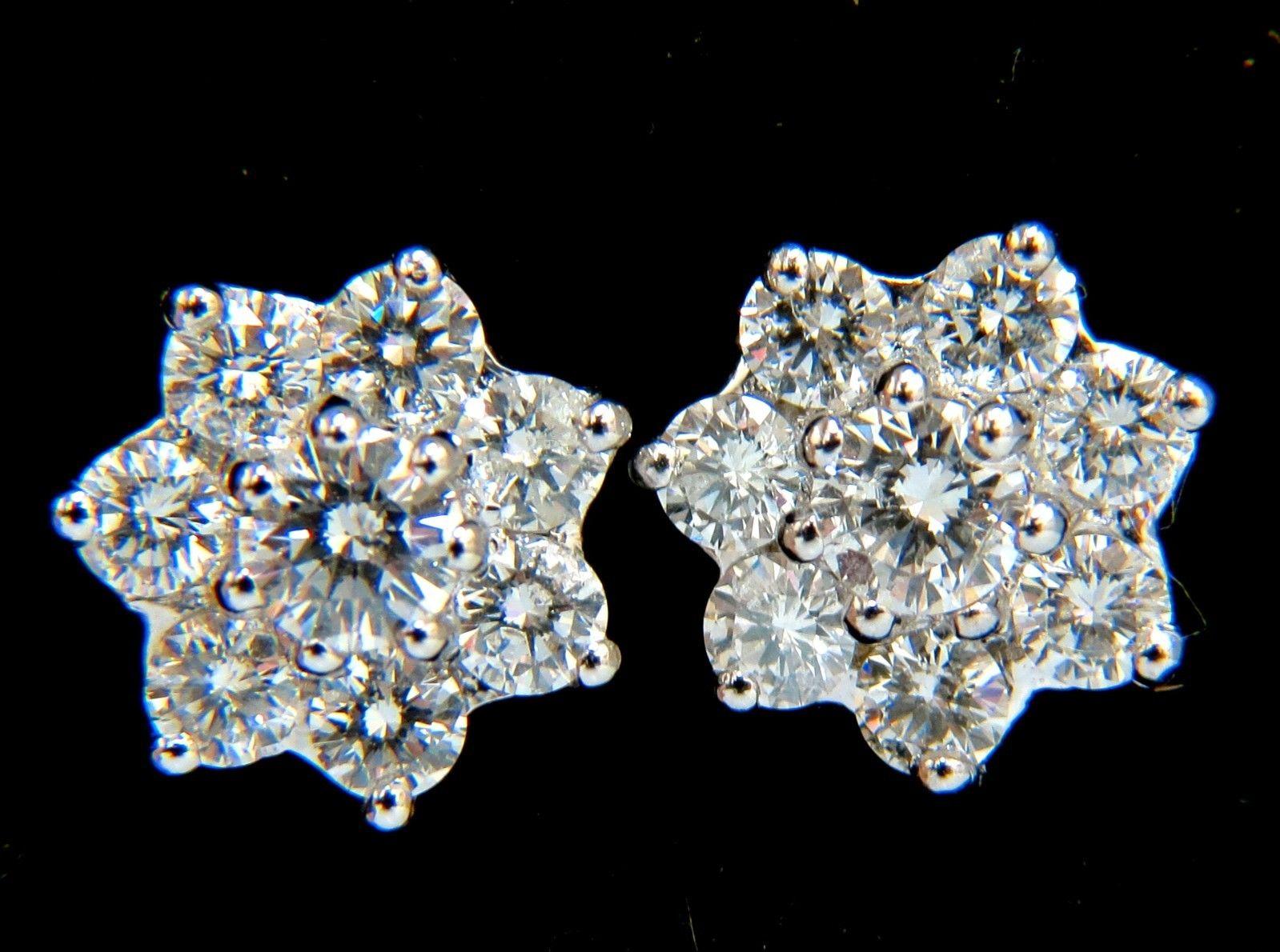 5.50 Carat Natural Diamonds Floating Cluster Earrings Necklace Suite 18 Karat For Sale 7