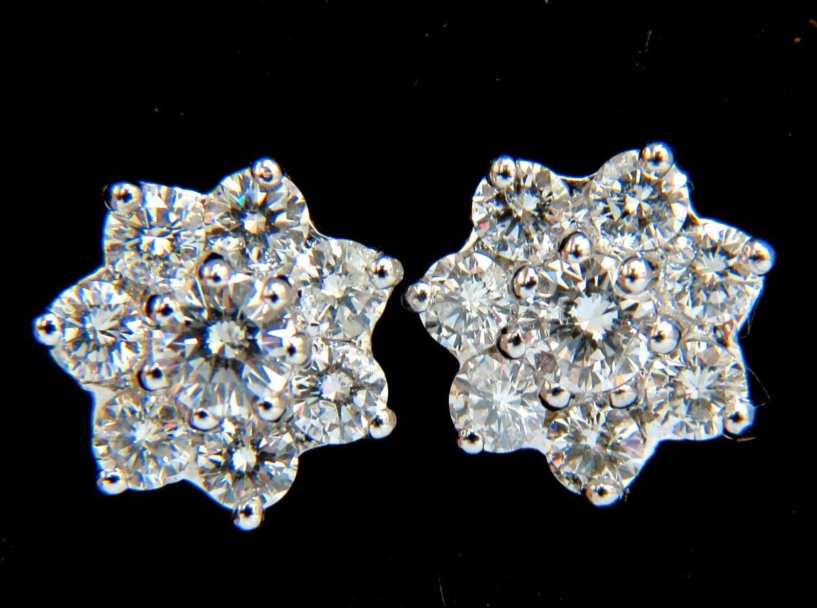 Round Cut 5.50 Carat Natural Diamonds Floating Cluster Earrings Necklace Suite 18 Karat For Sale