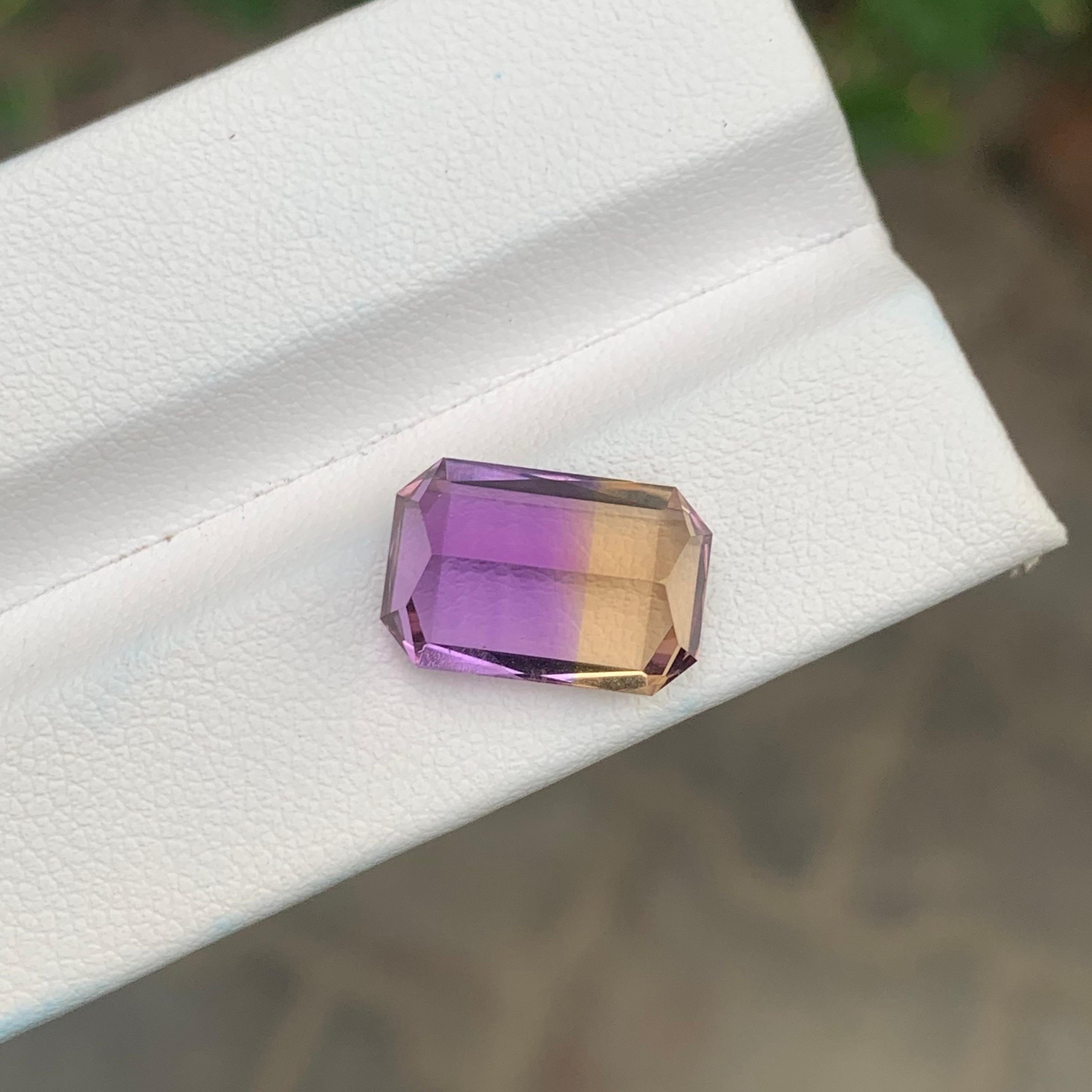 5,50 Karat Natürlicher loser Ametrin Smaragd Form Bolivianischer Edelstein im Angebot 4