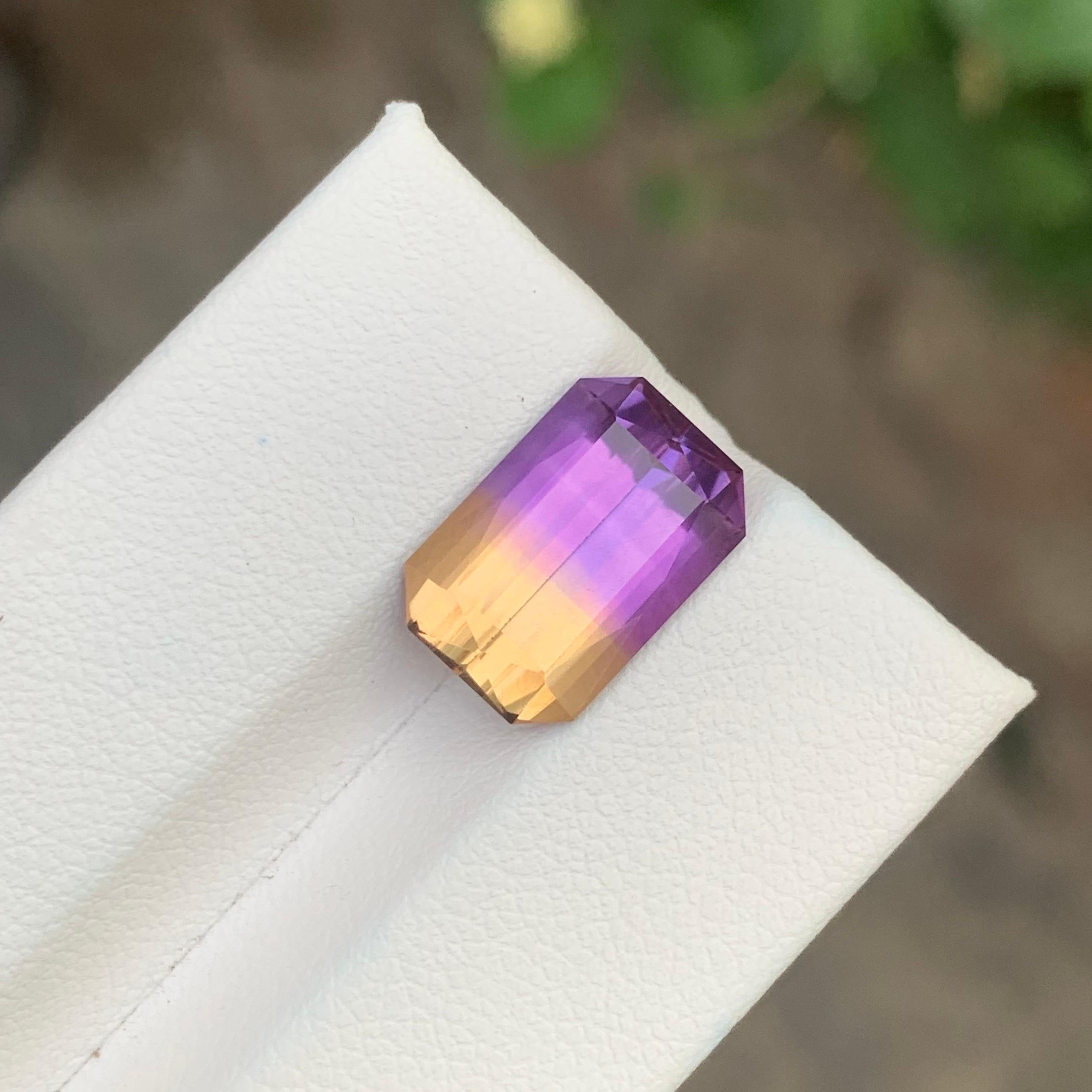 5,50 Karat Natürlicher loser Ametrin Smaragd Form Bolivianischer Edelstein im Angebot 5