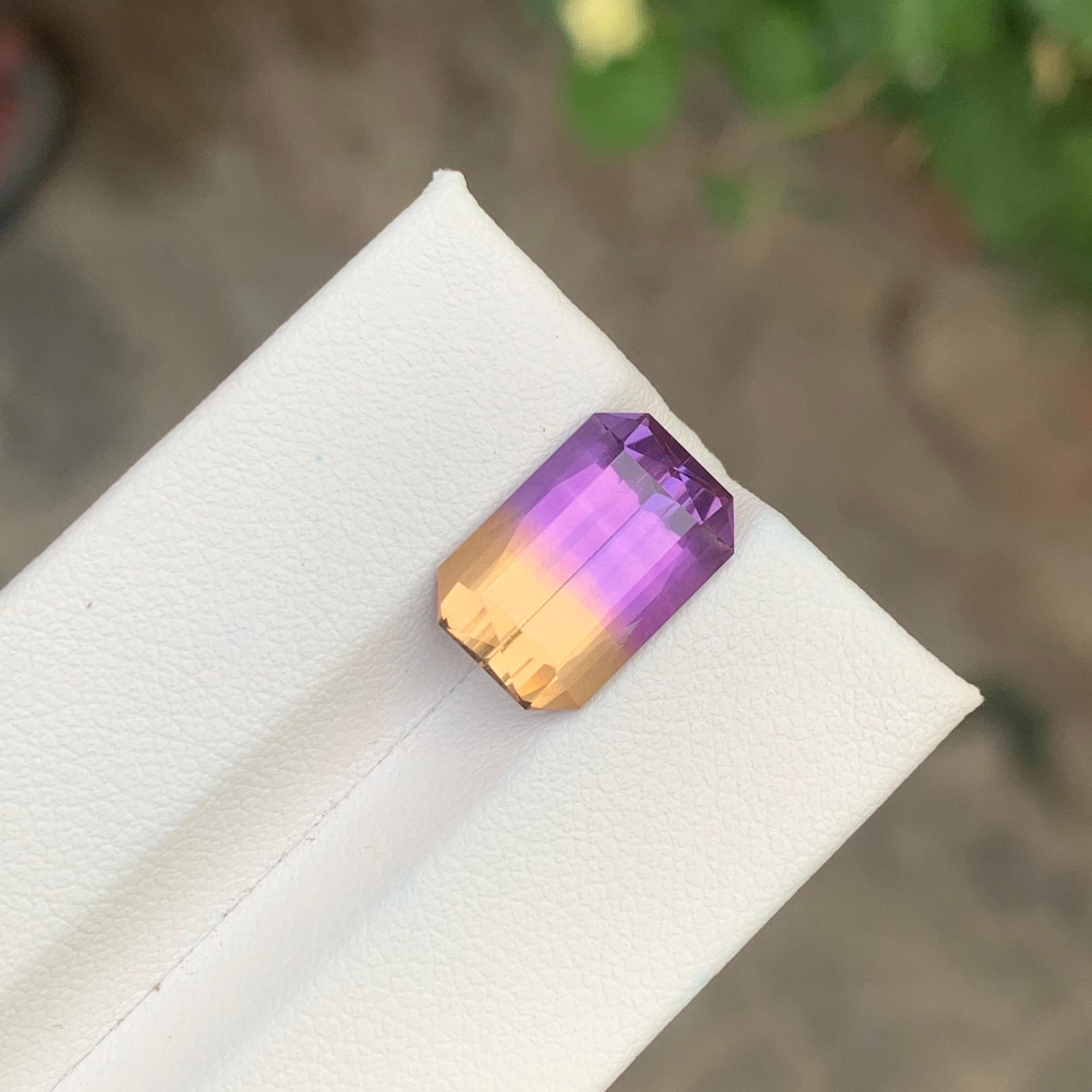5,50 Karat Natürlicher loser Ametrin Smaragd Form Bolivianischer Edelstein im Angebot 6