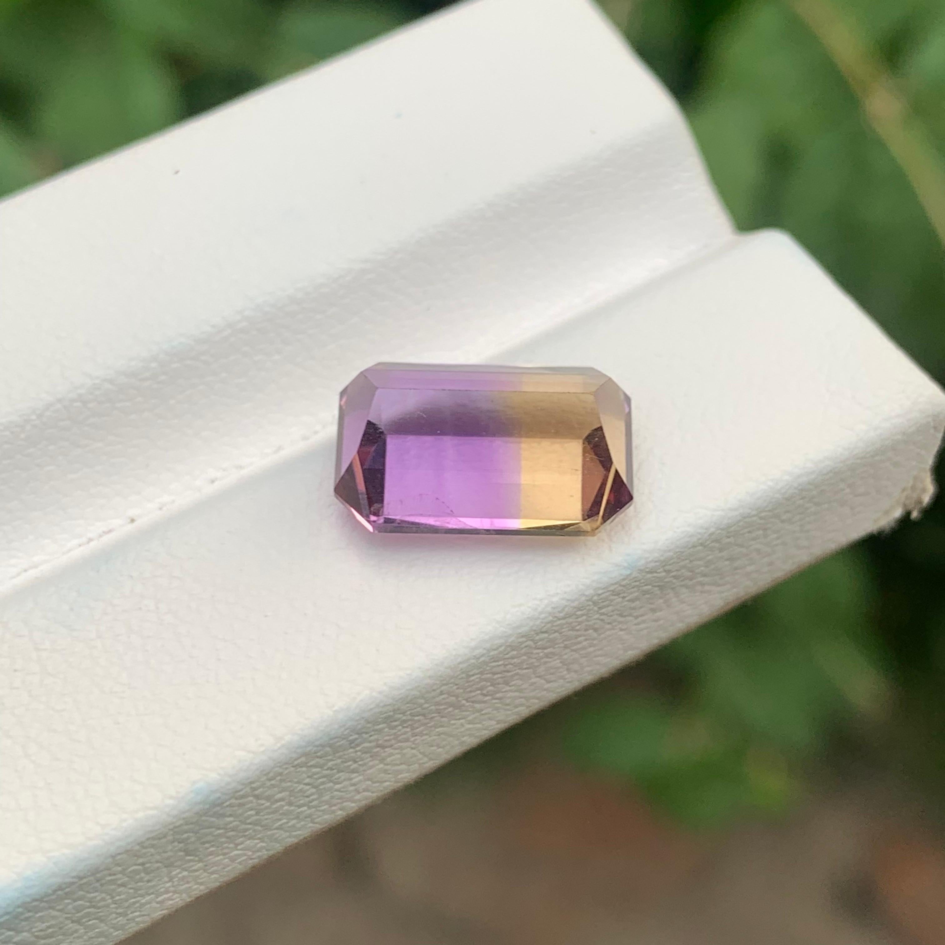 5,50 Karat Natürlicher loser Ametrin Smaragd Form Bolivianischer Edelstein im Angebot 9