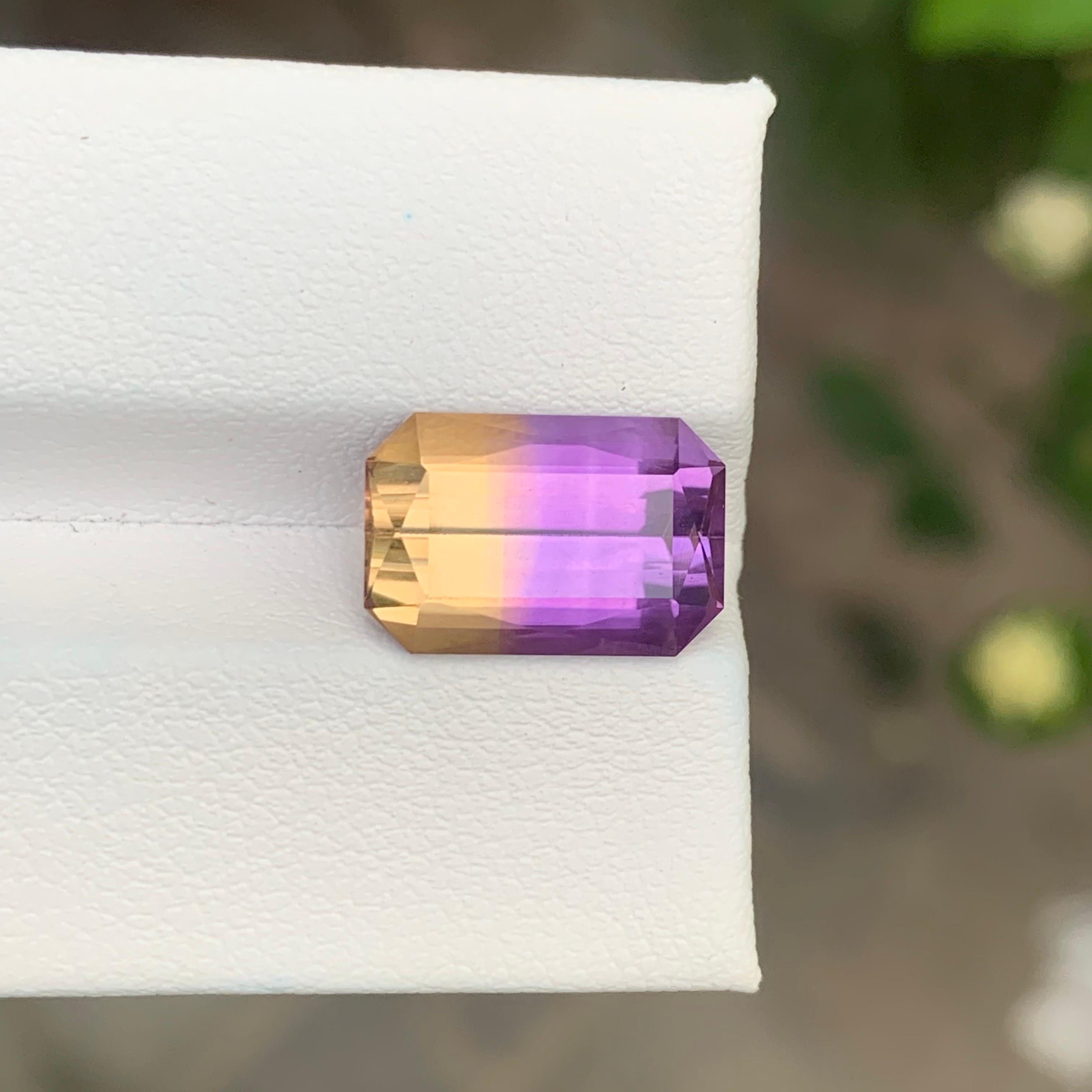 5,50 Karat Natürlicher loser Ametrin Smaragd Form Bolivianischer Edelstein (Arts and Crafts) im Angebot