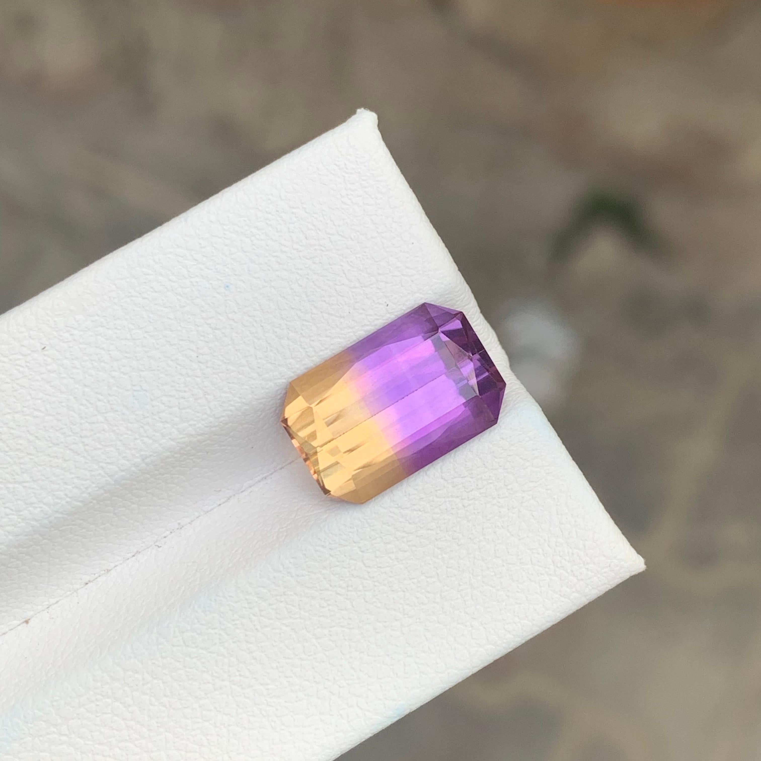 5,50 Karat Natürlicher loser Ametrin Smaragd Form Bolivianischer Edelstein (Smaragdschliff) im Angebot