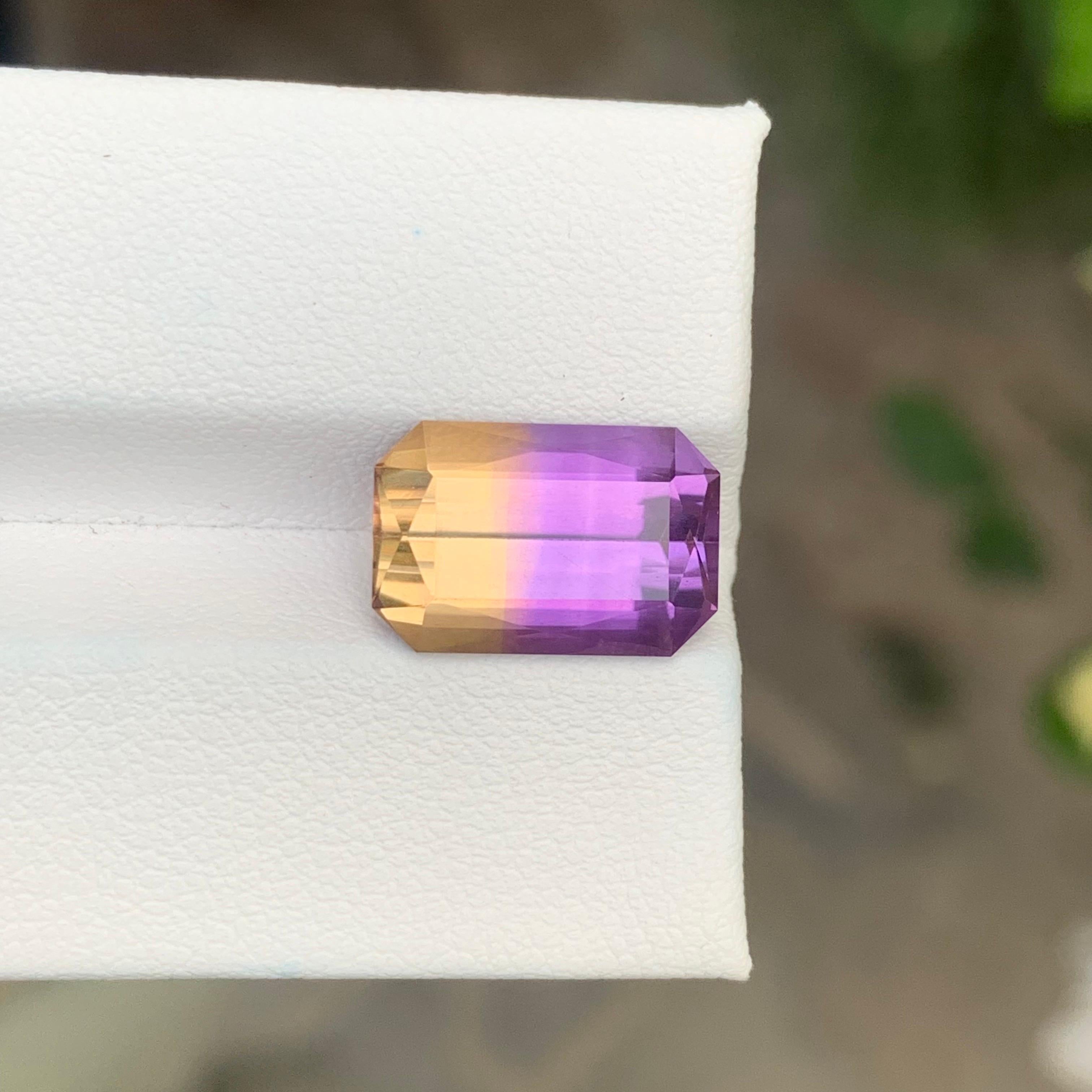 5,50 Karat Natürlicher loser Ametrin Smaragd Form Bolivianischer Edelstein im Angebot 1