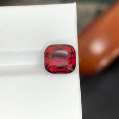 5.50 Carat Natural Loose Bright Red Garnet Stone Cushion Cut African Gemstone
