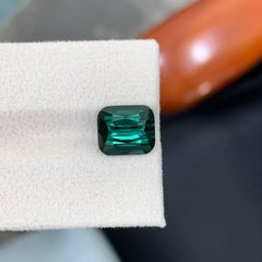 5.50 Carat Natural Loose Deep Bluish Tourmaline Emerald Cut Afghan Gemstone