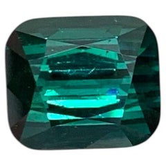 5.50 Carat Natural Loose Deep Bluish Tourmaline Emerald Cut Afghan Gemstone