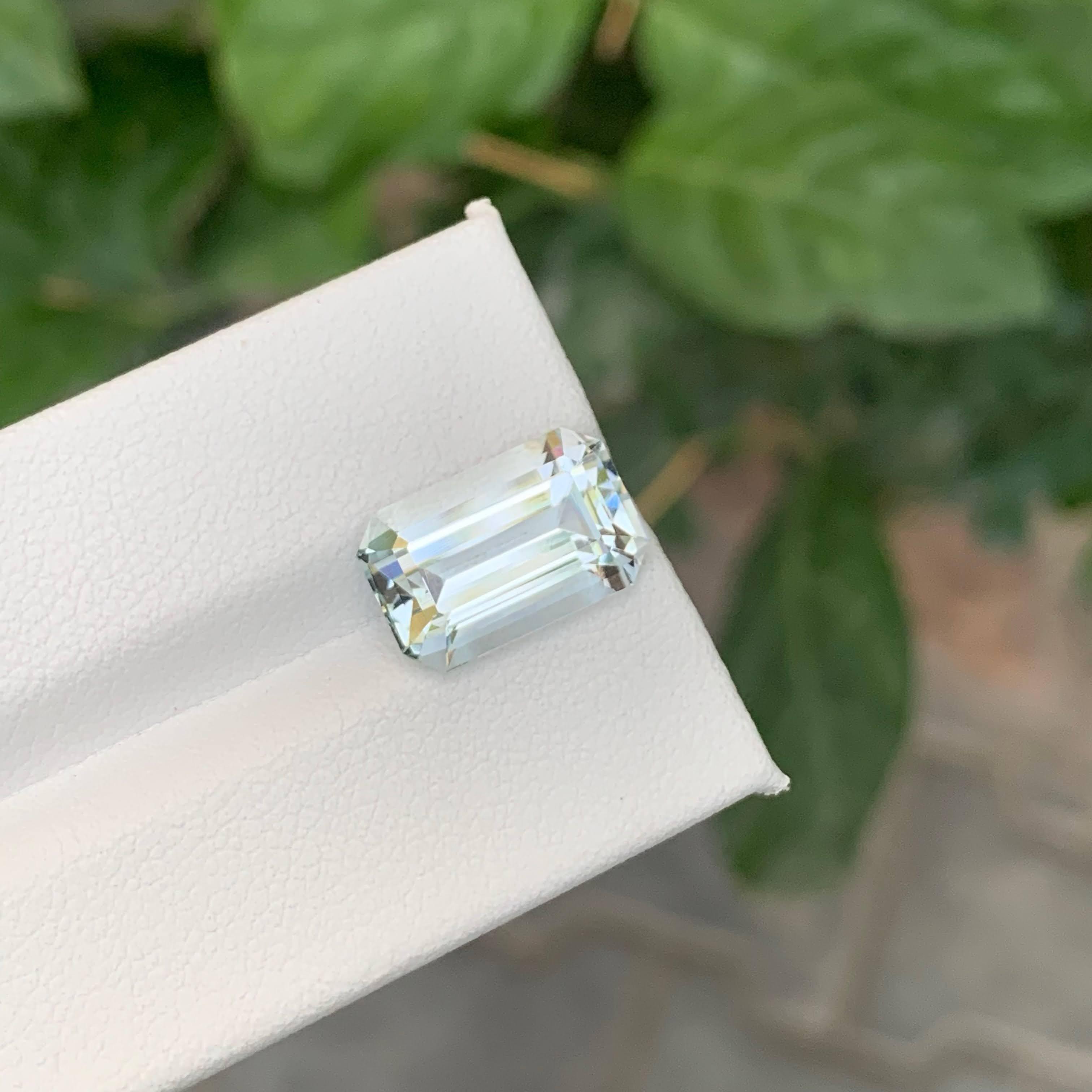 5.50 Karat Natürlicher loser hellblauer Aquamarin Smaragdschliff Pakistanischer Edelstein im Angebot 5