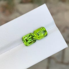 5.50 Carat Natural Loose Peridot Pair Cushion Shape Gemstone