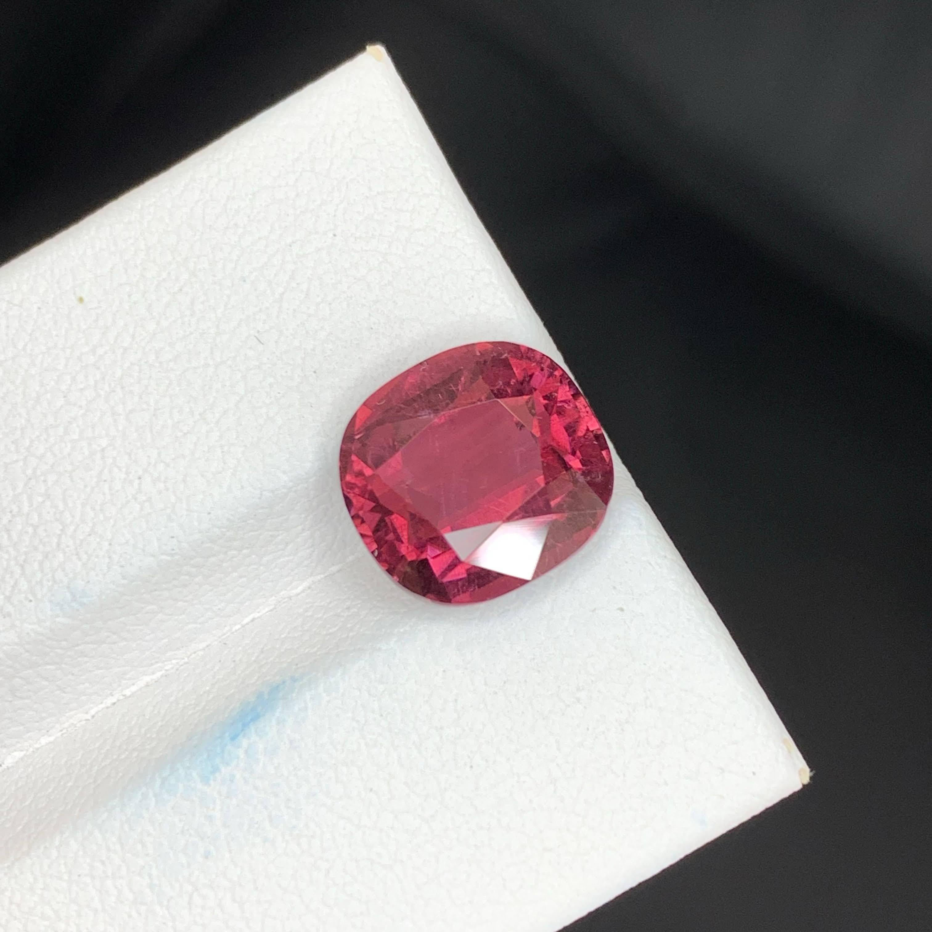 Taglio cuscino 5,50 carati di tormalina rubelite naturale sciolta pietra tagliata a cuscino gemma afgana in vendita