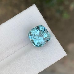 5.50 Karat Natürlicher loser Seafoam Turmalin Cushion Cut Edelstein