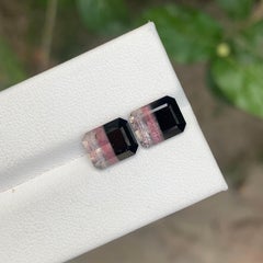 5.50 carati di tormalina naturale sfusa tricolore a forma di smeraldo