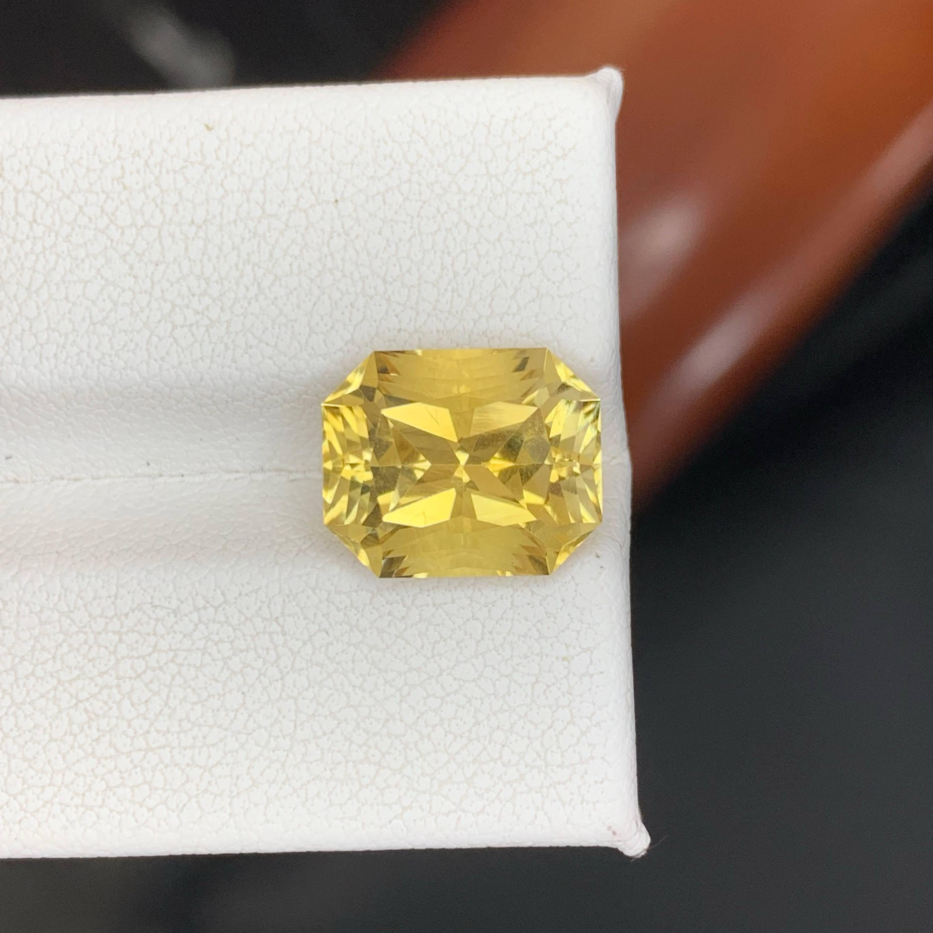 5.50 Carat Natural Loose Yellow Golden Citrine Custom Cut Brazilian Gemstone For Sale 5