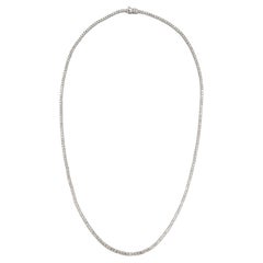 5.50 Carat Round Brilliant Cut Diamond Tennis Necklace 14 Karat White Gold 20''