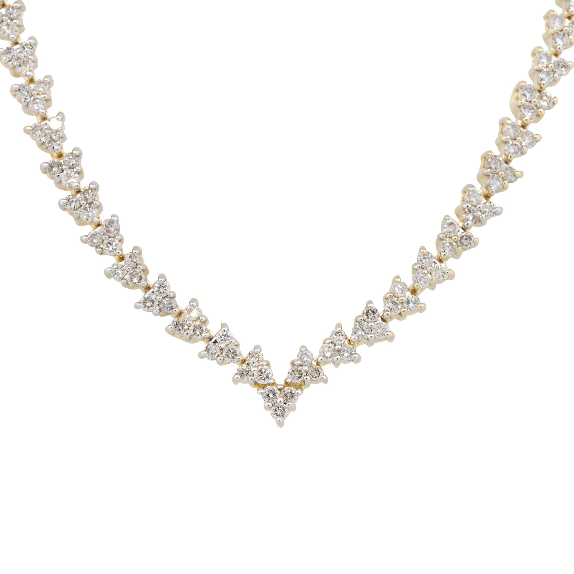 tennis necklace v shape