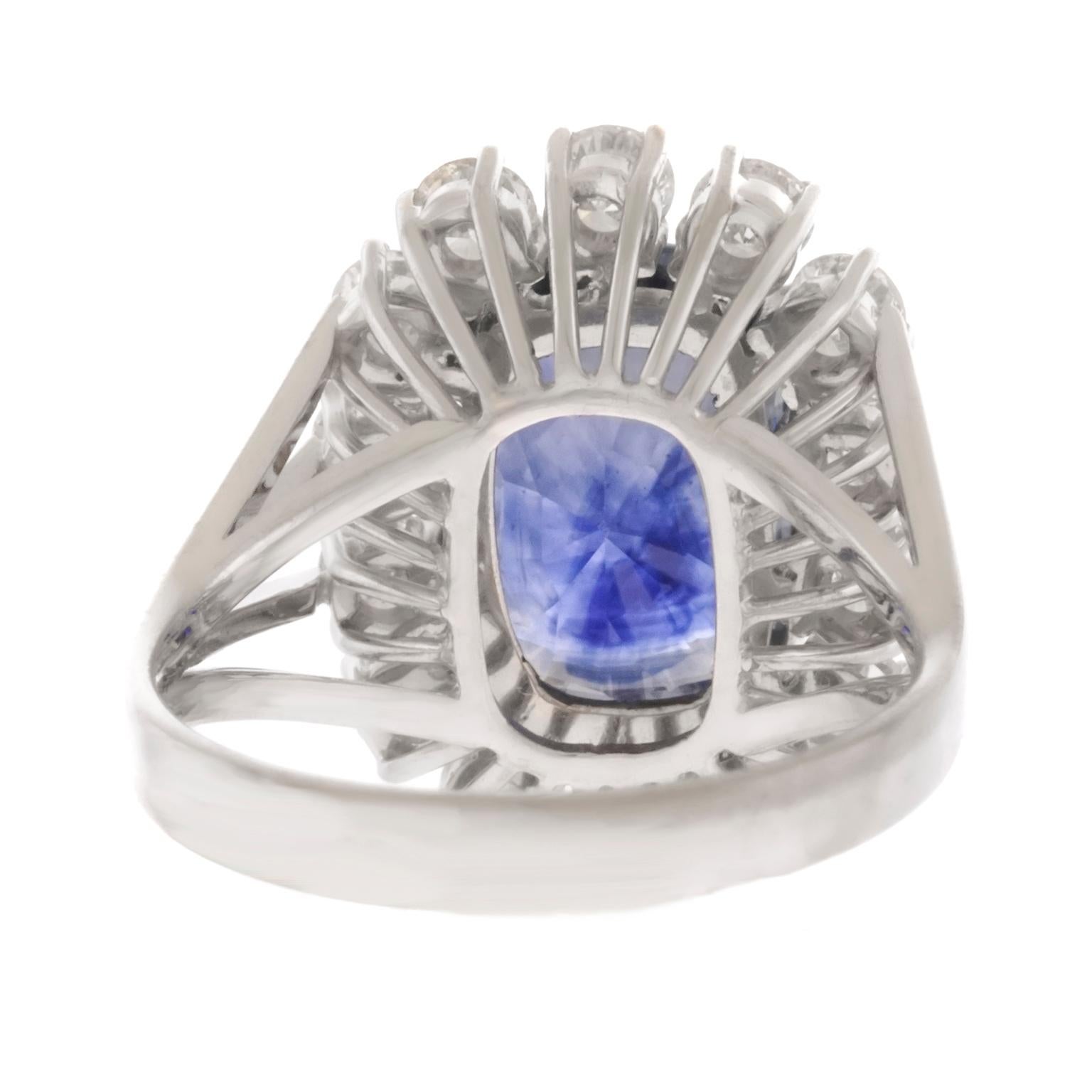 5.50 Carat Sapphire and Diamond Ring 5