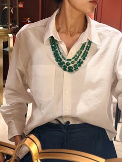 550 Karat Smaragd und Perlenkette aus Sambia