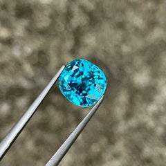 5.50 carats Blue Zircon Stone Cushion Cut Natural Cambodian Gemstone