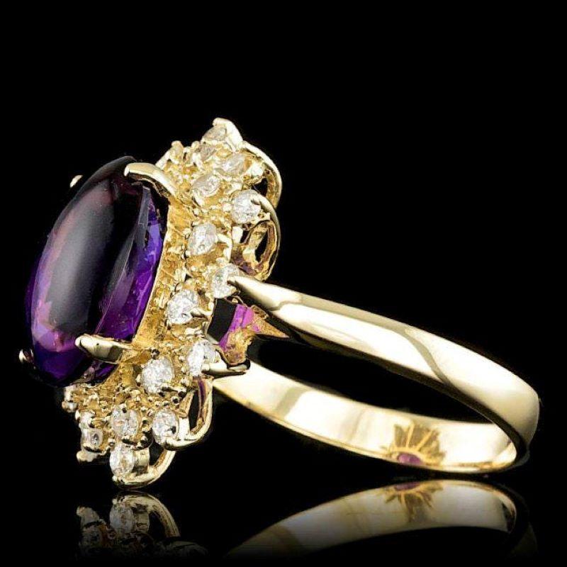 5.50 Carats Natural Amethyst and Diamond 14K Solid Yellow Gold Ring

Total Natural Amethyst Weights: 4.90 Carats 

Amethyst Measures: Approx. 12.00 x 10.00mm

Natural Round Diamonds Weight: 0.60 Carats (color G-H / Clarity SI1-SI2)

Ring size: 7