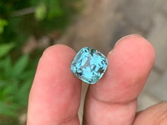 Pietra preziosa di tormalina color schiuma di mare naturale sfaccettata, taglio a cuscino, 5,50 carati