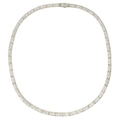 5.50 Carats Round Pave Diamond Link Collar Necklace 14 Karat Gold Contemporary