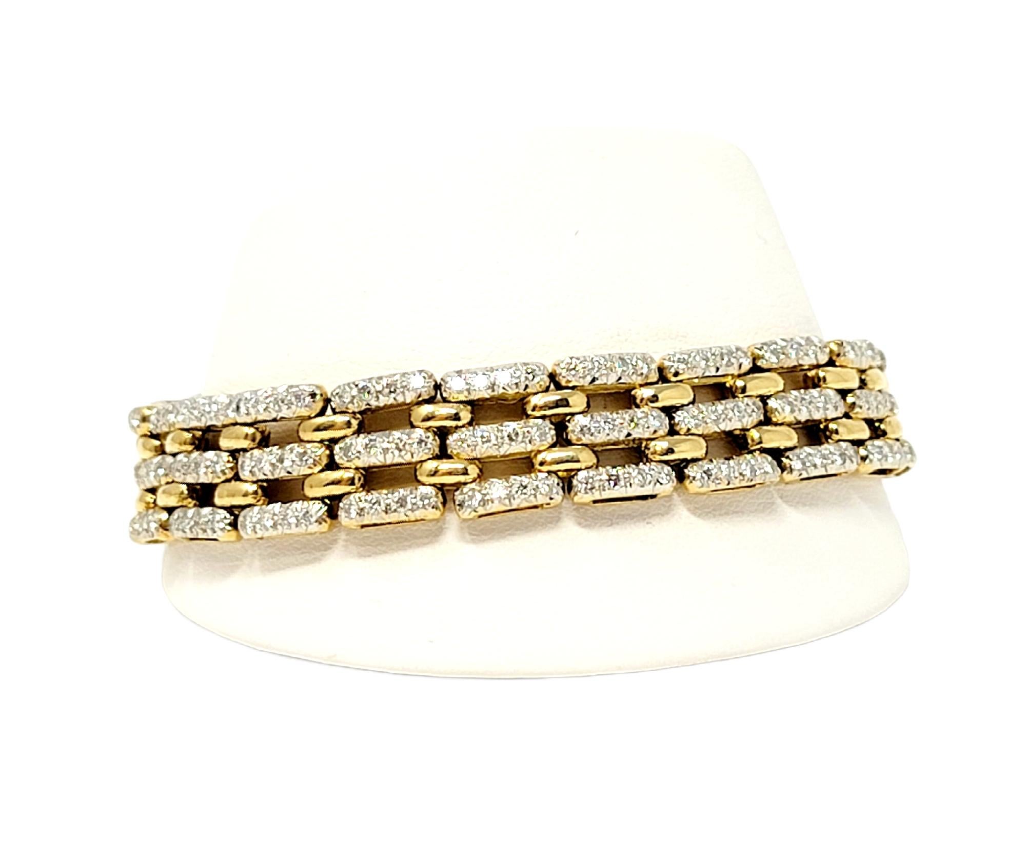 Gorgeous glittering diamond bracelet looks elegant and sophisticated on the wrist. This 1/2