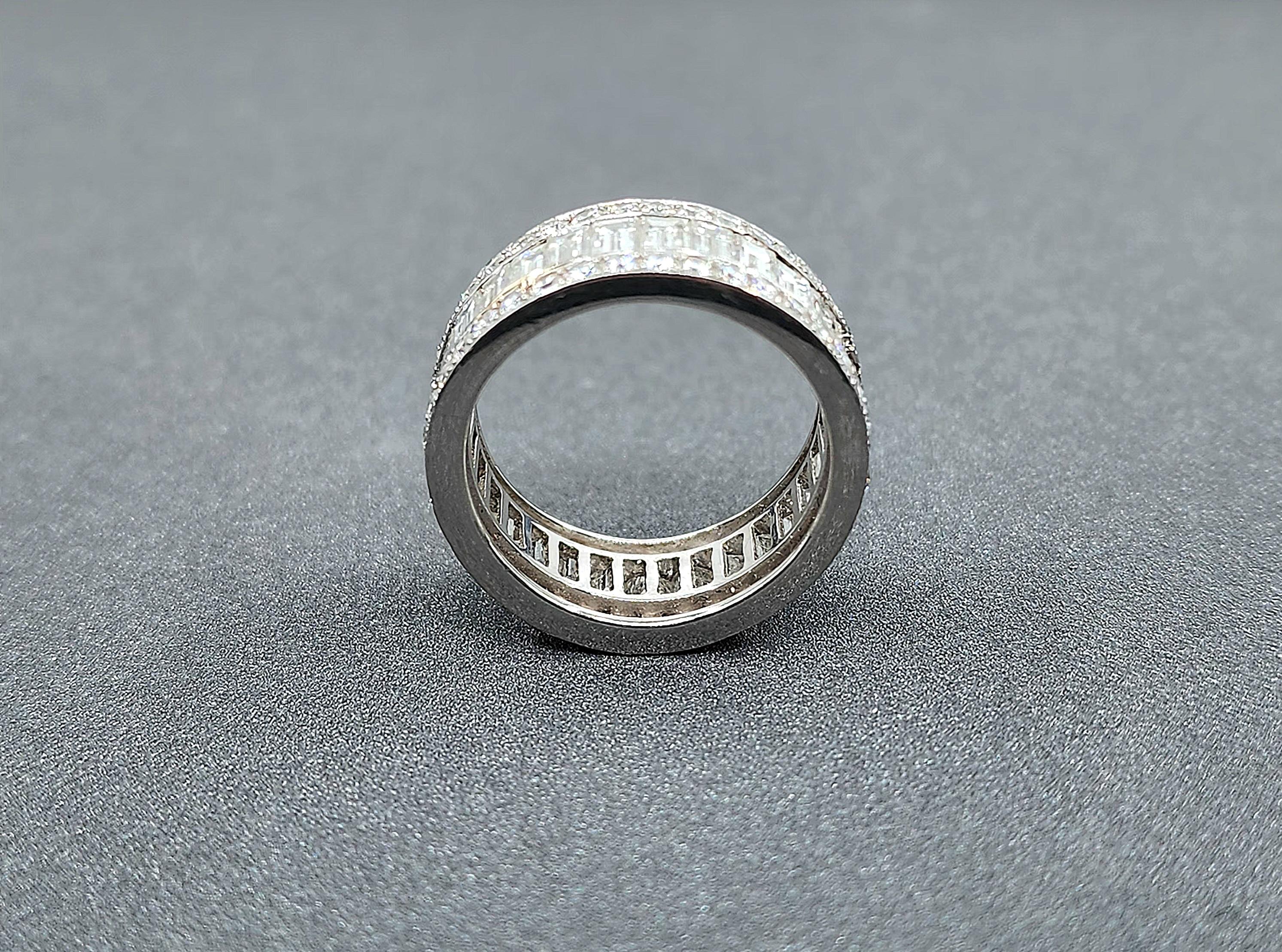 Women's or Men's 5.50 ct Diamond Eternity Band For Sale