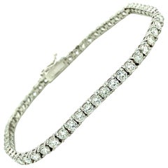 Bracelet tennis en or blanc 14 carats avec diamants de 5,50 carats