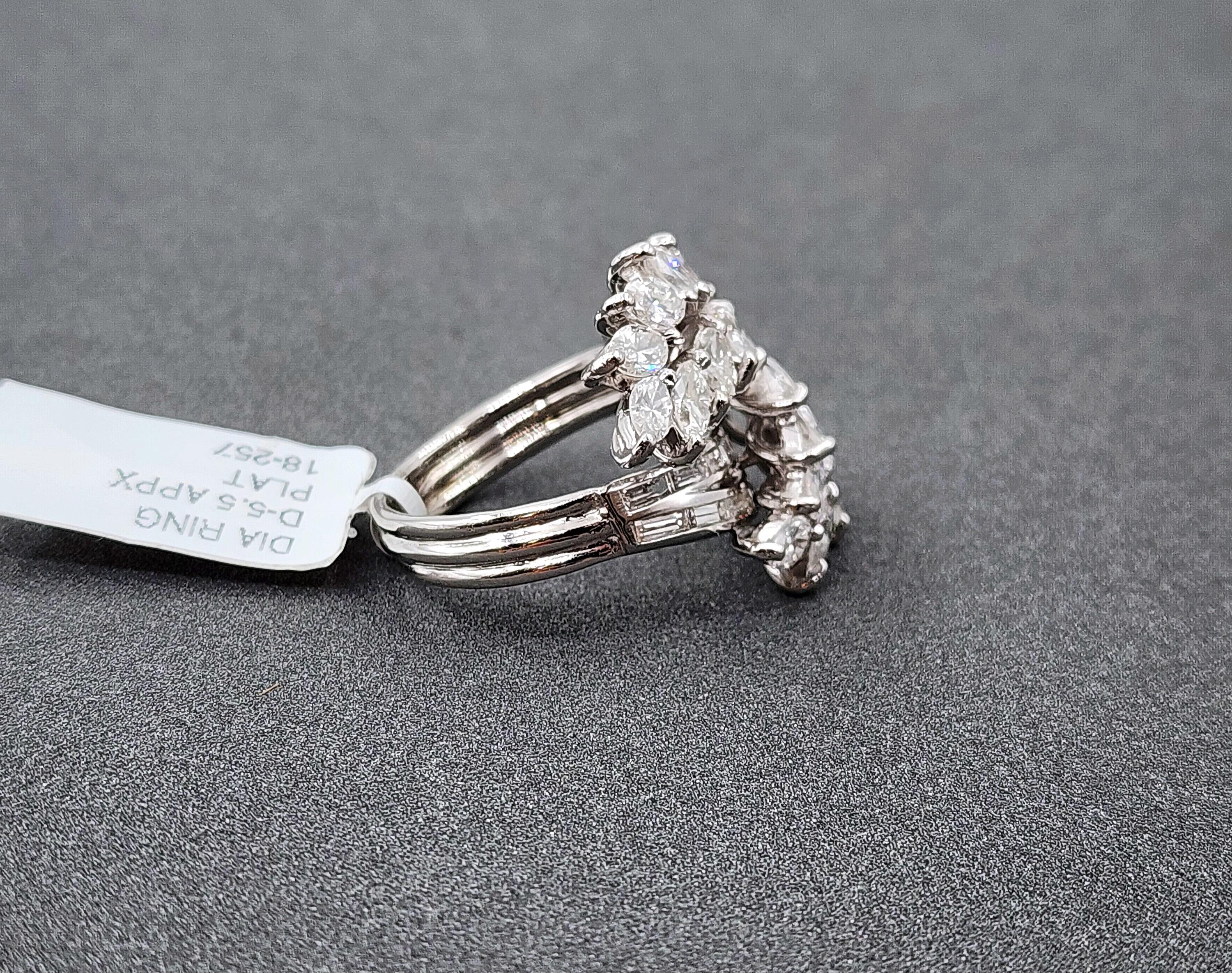 5.50 ct Natural Diamond Vintage Ring In Excellent Condition For Sale In Chicago, IL