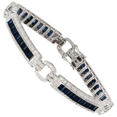 5.50 Sapphire Diamond White Gold Bracelet