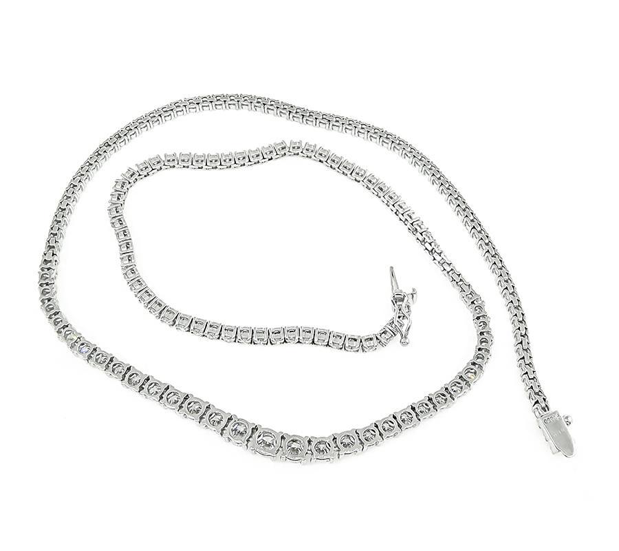 5.50ct Diamond Tennis Necklace In Good Condition For Sale In New York, NY