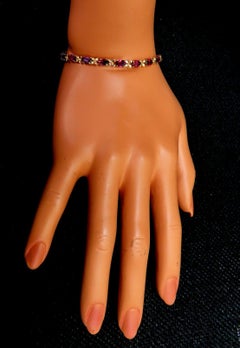 5.50ct Natural Rhodolite Garnet Bracelet 14kt