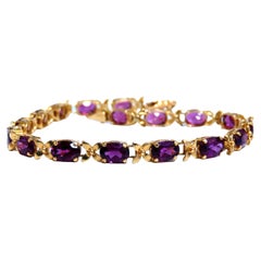 5.50ct Natural Rhodolite Garnet Bracelet 14kt