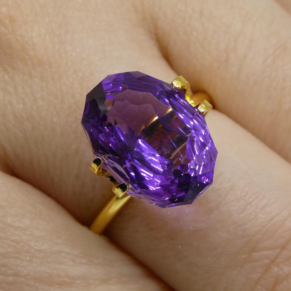 Description:

Gem Type: Amethyst
Number of Stones: 1
Weight: 5.5 cts
Measurements: 14.00 x 10.00 x 7.10 mm
Shape: Oval
Cutting Style Crown: Modified Brilliant
Cutting Style Pavilion: Mixed Cut
Transparency: Transparent
Clarity: Very Slightly