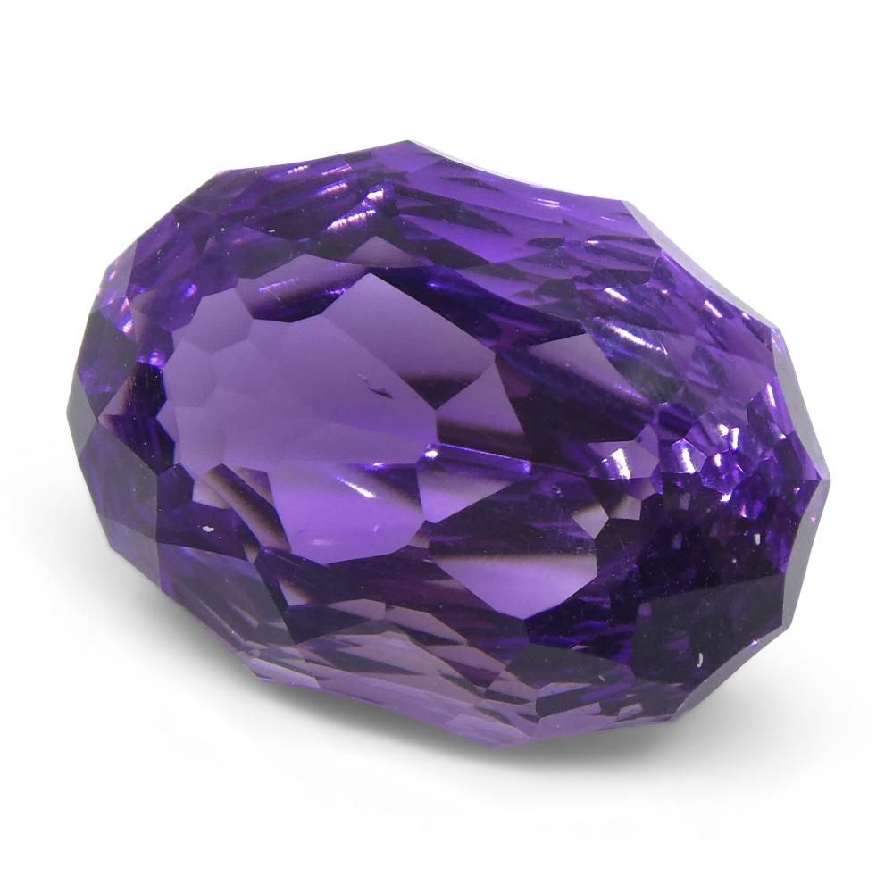 5.50ct Oval Amethyst 'Ruth' Fantasy/Fancy Cut In New Condition For Sale In Toronto, Ontario