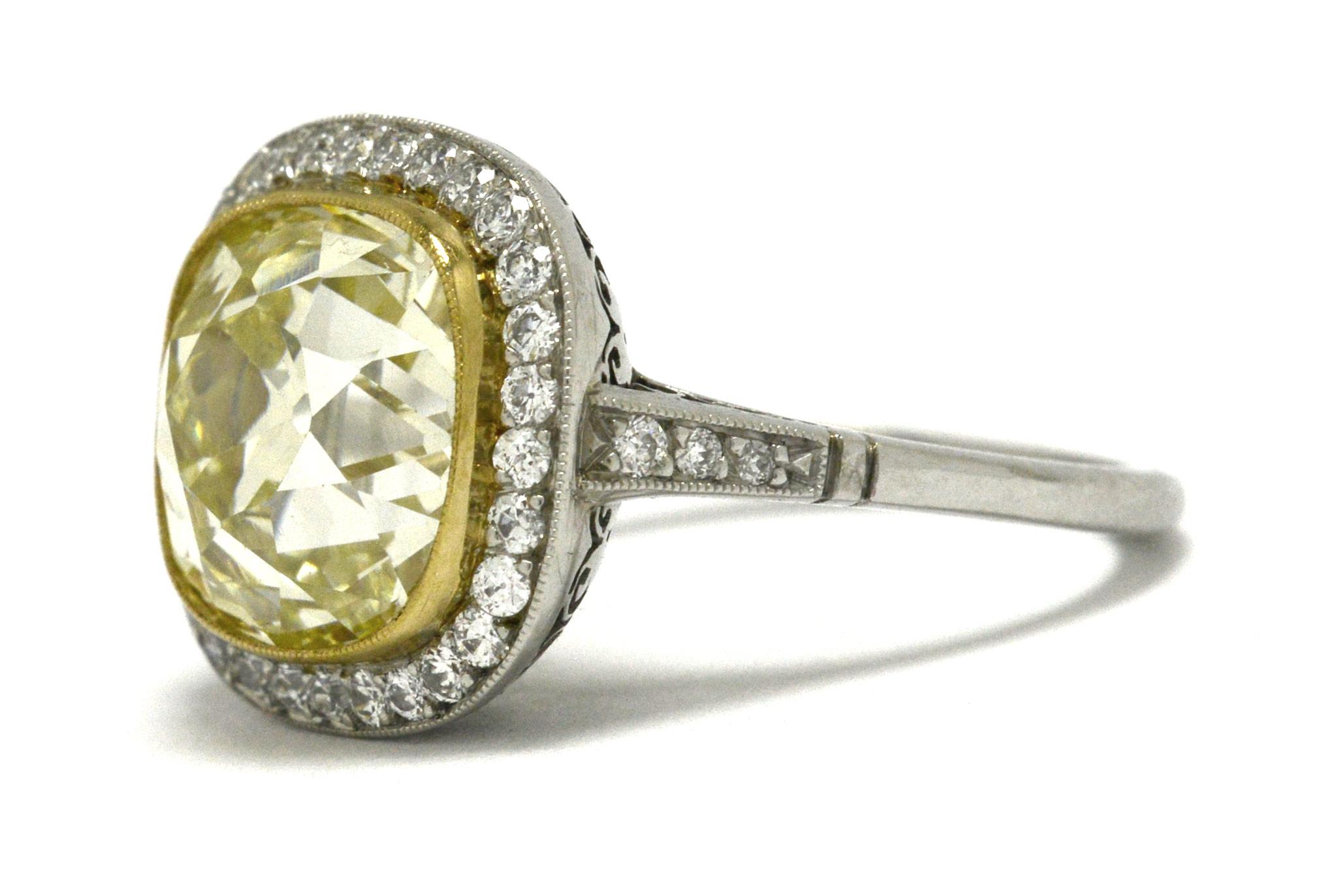 antique yellow diamond ring