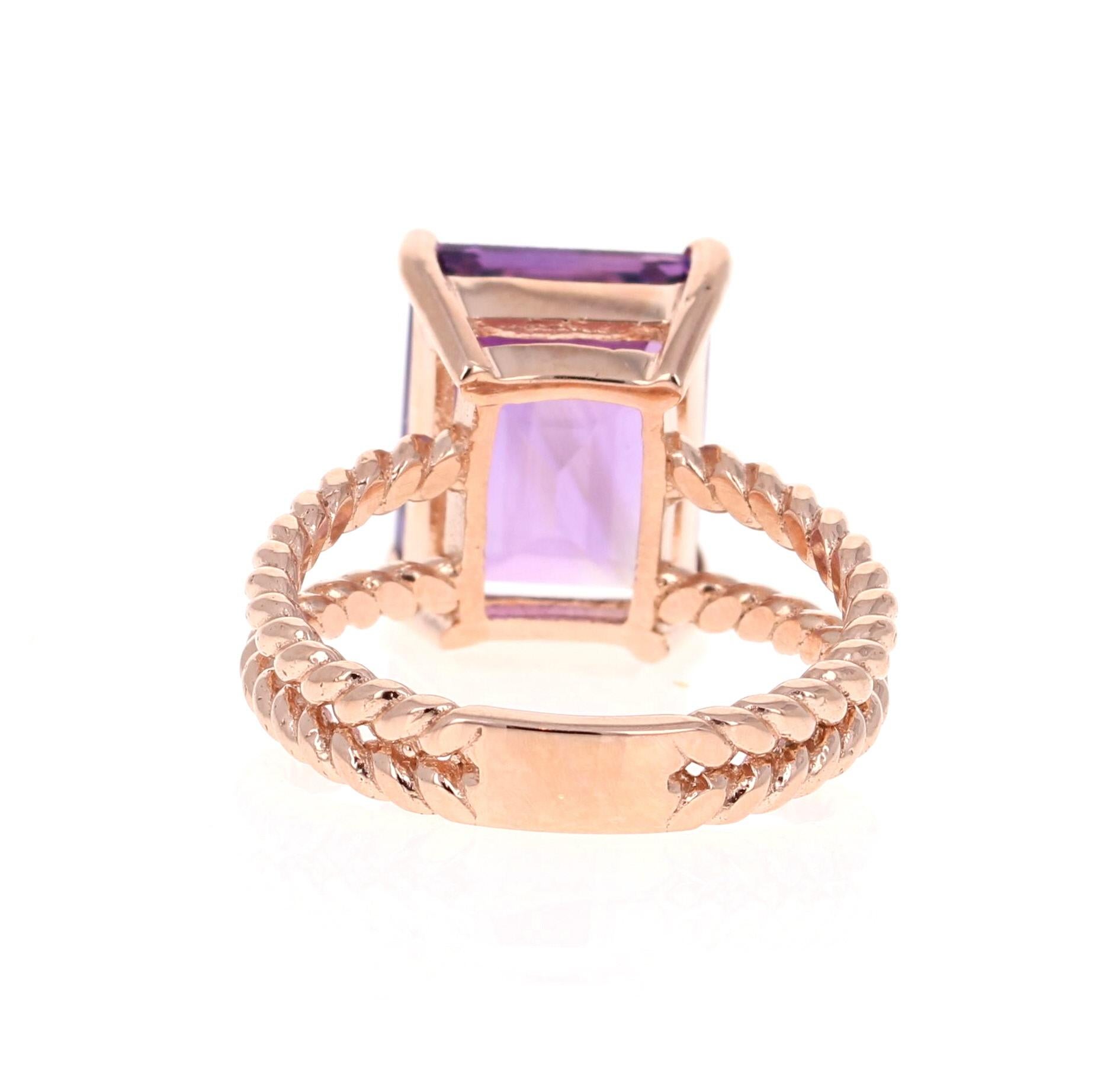 amethyst emerald cut ring