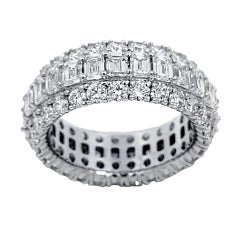 Sebastian Bernards 5.51 Carat Emerald Cut/Round Diamond 18k Gold Eternity Ring