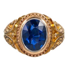 Vintage 5.51 Carat Gem Sapphire Gents’ Ring